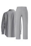 Ensemble coordonné en lin bleu clair en deux pièces pour hommes
