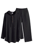 Tenues décontractées en deux pièces : chemise à capuche légère à manches longues et pantalon ample