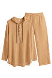 Tenues décontractées en deux pièces : chemise à capuche légère à manches longues et pantalon ample