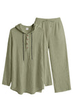 Tenues décontractées en deux pièces : chemise à capuche légère à manches longues et pantalon ample
