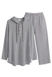 Tenues décontractées en deux pièces : chemise à capuche légère à manches longues et pantalon ample
