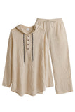 Tenues décontractées en deux pièces : chemise à capuche légère à manches longues et pantalon ample