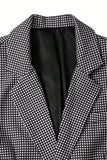 Noir à 2 pièces à carreaux Revers cranté Short Costumes pour hommes