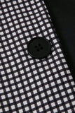 Noir à 2 pièces à carreaux Revers cranté Short Costumes pour hommes