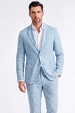Veste pour hommes en lin beige à revers cranté