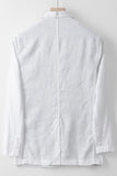 Veste pour hommes en lin beige à revers cranté