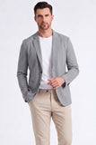 Blazer noir à revers cranté pour hommes