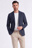 Blazer noir à revers cranté pour hommes