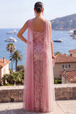 Robe Maxi Busty Rose Sirène Bustier perlée avec fente