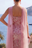 Robe Maxi Busty Rose Sirène Bustier perlée avec fente