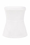 Costumes féminins blancs 2 pièces, sans bretelles à double poitrine, ajustés