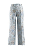 Blush Floral Peak Lapel Suit 2 pièces double boutonnage féminin avec poches