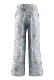 Blush Floral Peak Lapel Suit 2 pièces double boutonnage féminin avec poches