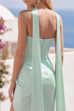 Robe de rentrée de rentrée Bodycon Bodycon menthe avec fente