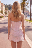 Robe de rentrée Sweetheart Pink Bodycon avec perles