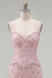 Robe de rentrée Sweetheart Pink Bodycon avec perles
