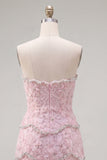 Robe de rentrée Sweetheart Pink Bodycon avec perles