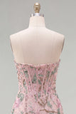 Robe de Homecoming à fleurs Bodycon Bodycon Sweetheart Flower Corset avec perles