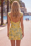 Robe de rentrée à la maison Bodycon Sweetheart Shell brodée aux paillettes jaunes