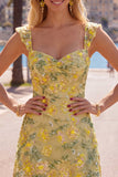 Robe de rentrée à la maison Bodycon Sweetheart Shell brodée aux paillettes jaunes