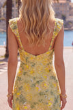 Robe de rentrée à la maison Bodycon Sweetheart Shell brodée aux paillettes jaunes