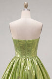 Robe de la rentrée à la maison en corset vert A en ligne A et fronceuse