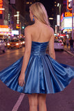 Robe de bal de la rentrée menthe A-Line bretelée, sans bretelles en satin
