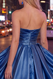 Robe de bal de la rentrée menthe A-Line bretelée, sans bretelles en satin