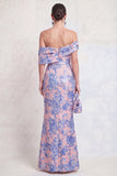 Robe de mère de la mariée sirène verte marine verge nu, fleur longue de la mère de la mariée