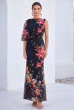 Robe longue de la mère de la mariée en sirène sirène en chiffon bleu