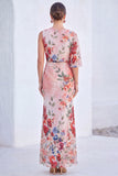 Robe longue de la mère de la mariée en sirène sirène en chiffon bleu
