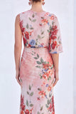 Robe longue de la mère de la mariée en sirène sirène en chiffon bleu