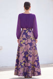 Robe longue longue de la mariée Jacquard à col bateau verte à col A et en ligne A, longue robe fleurie Jacquard