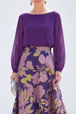 Robe longue longue de la mariée Jacquard à col bateau verte à col A et en ligne A, longue robe fleurie Jacquard