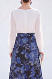 Robe longue longue de la mariée Jacquard à col bateau verte à col A et en ligne A, longue robe fleurie Jacquard