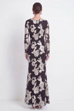 Robe longue de mère de la mariée à col bateau noir sirène avec une longue robe de la mariée avec broderies