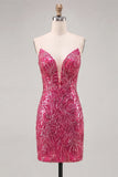 Robe de rentrée à la maison avec paillettes bodycon Cutheart Cutsia Cutsia Sparkly avec dentelle dans le dos
