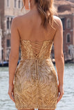 Robe de rentrée à la maison avec paillettes bodycon Cutheart Cutsia Cutsia Sparkly avec dentelle dans le dos