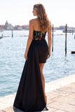 Robe de balaison à la maison Sweetheart Red Bodycon Corset transparent avec sequins froncés et ceinture