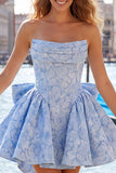 Robe de bal rose vif sans bustelles fleurie Jacquard en nœud de rentrée Jacquard avec lacet dans le dos