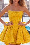 Robe de bal rose vif sans bustelles fleurie Jacquard en nœud de rentrée Jacquard avec lacet dans le dos
