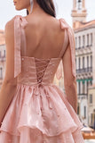Robe de retour à la maison en palier mini perle Lilas Conte de Fées avec dentelle dans le dos