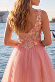 Robe de fin d’année à la maison jaune à paillettes fleuries à col en V en ligne A