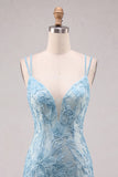 Robe courte de rentrée à la maison bleu clair Bodycon bretelles fines florales avec perles