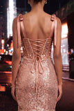 Corset transparent scintillant, sequins bodycon, lacets dans le dos, bretelles à ruban, robe de rentrée à la maison avec fente