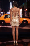Corset bodycon vert menthe scintillant, corset en dentelle dans le dos, sequins, robe courte de rentrée