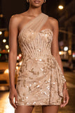 Corset bodycon vert, une épaule lacée remontée dans le dos, paillettes Robe de rentrée avec ceinture