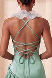 Robe de bal de fin d’année à volants en satin en satin mouillée en Bodycon, col moulant, robe de bal et fleurs 3D