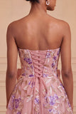 Robe de bal de la rentrée à la maison verte sauge brodée en A-line en dentelle perlée dans le dos avec un nœud