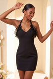 Robe de fin d’année Bodycon Bodycon Body Neck, col nu, lacets et volants